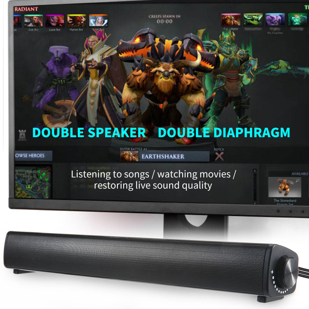 Computer USB Audio Computer Sound Booster Audio Cable Speaker Computer Game Speaker Subwoofer Factory Direct Sales