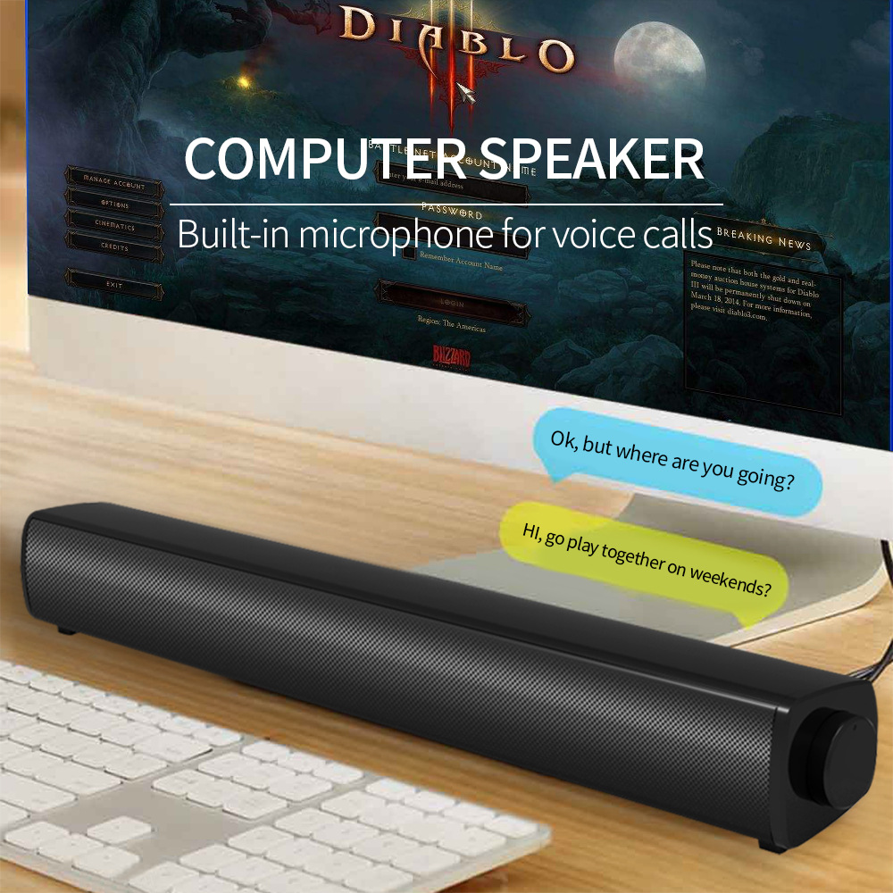 Computer USB Audio Computer Sound Booster Audio Cable Speaker Computer Game Speaker Subwoofer Factory Direct Sales Computer USB Audio Computer Sound Booster Audio Cable Speaker Computer Game Speaker Subwoofer Factory Direct Sales