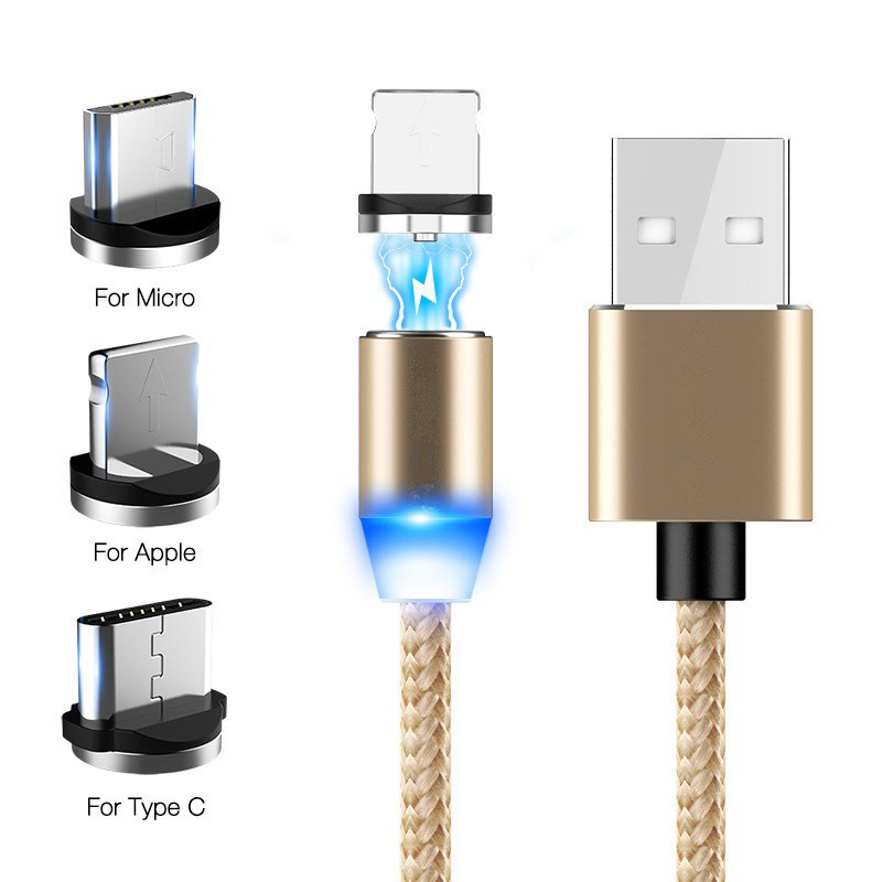 Popular Magnetic Sucker Data Cable Fast Charge USB ThreeinOne MultiFunction Phone Charger Android round Head Magnet Line