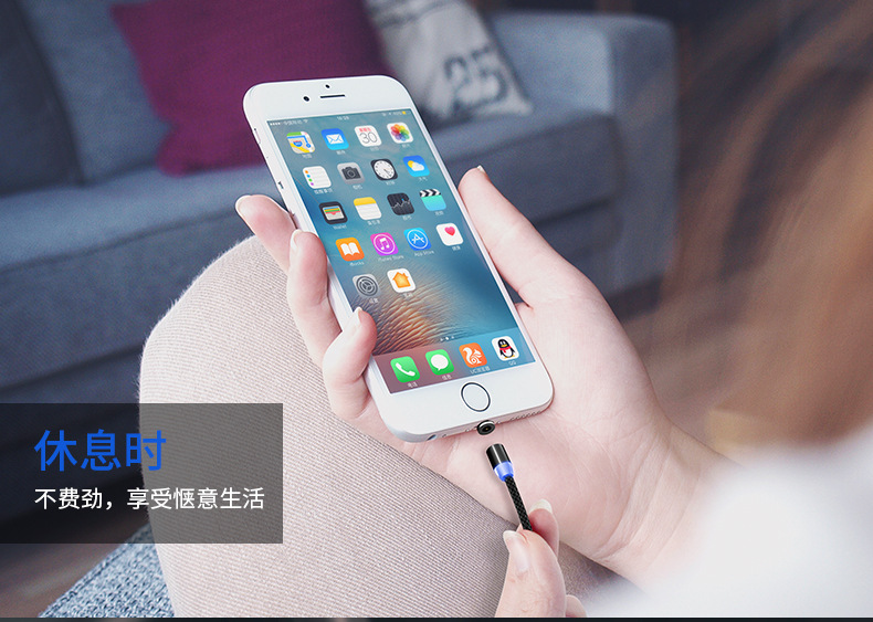 Popular Magnetic Sucker Data Cable Fast Charge USB ThreeinOne MultiFunction Phone Charger Android round Head Magnet Line