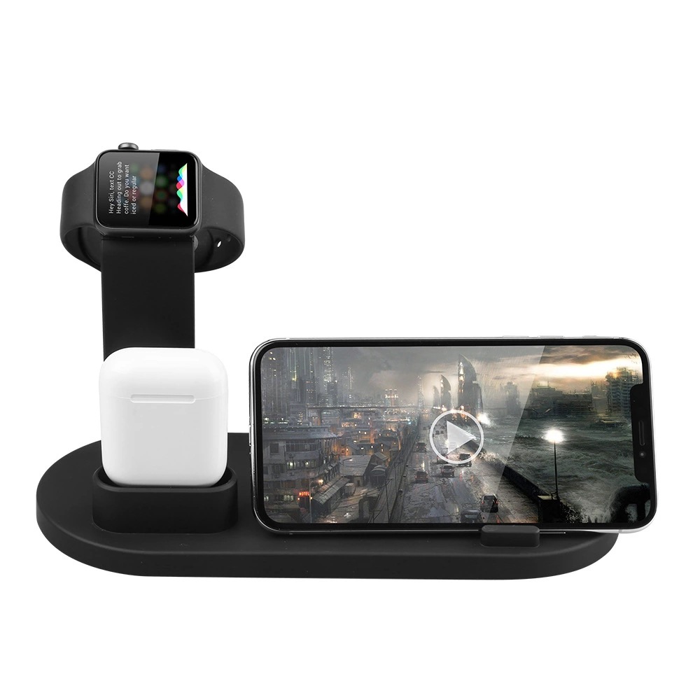Amazon hot style three-in-one wireless charger is suitable for iphone headset three-in-one wireless charging bracket