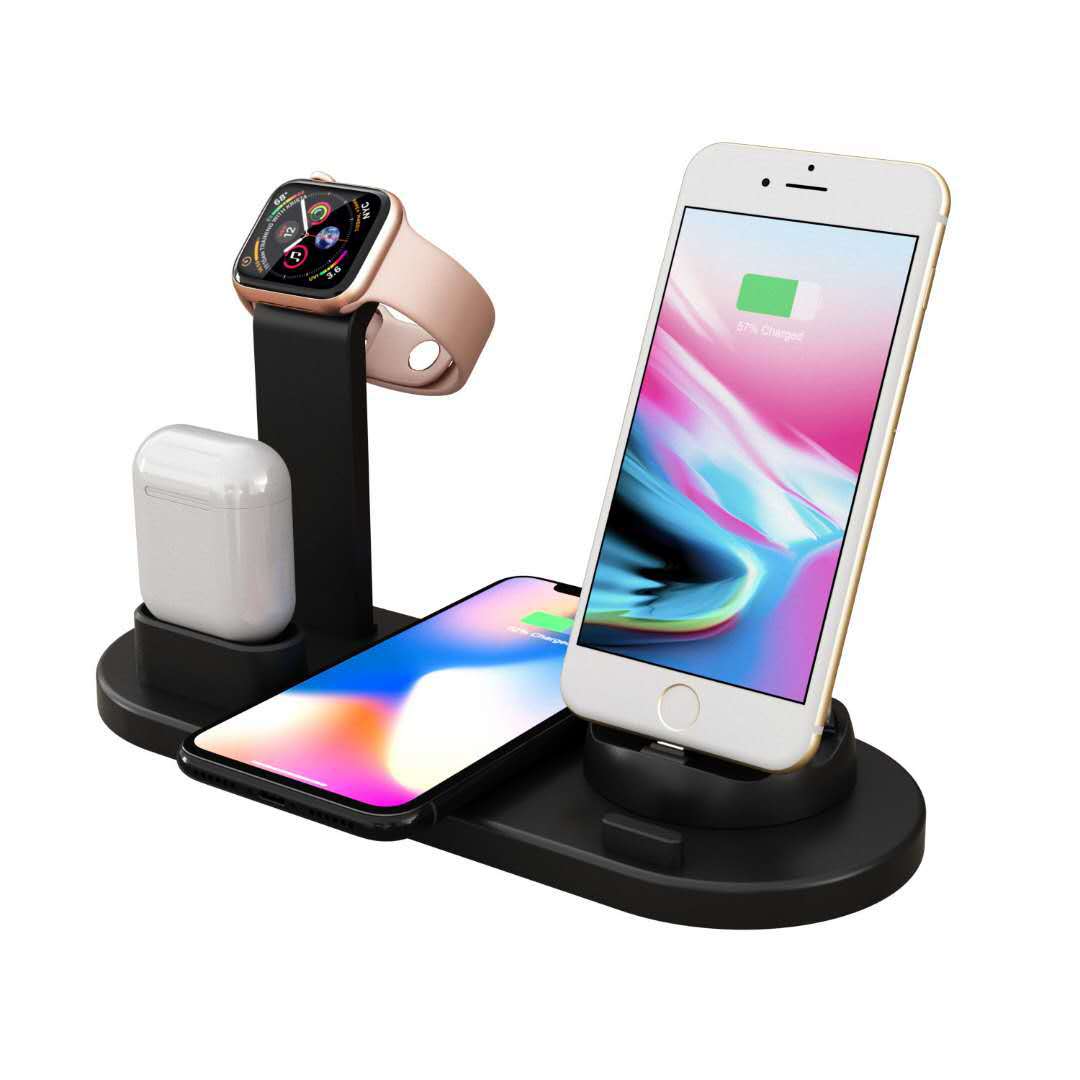 Amazon hot style three-in-one wireless charger is suitable for iphone headset three-in-one wireless charging bracket
