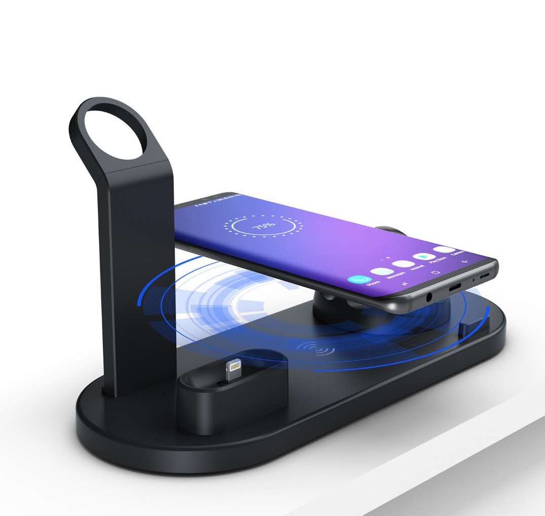 Amazon hot style three-in-one wireless charger is suitable for iphone headset three-in-one wireless charging bracket Amazon hot style three-in-one wireless charger is suitable for iphone headset three-in-one wireless charging bracket