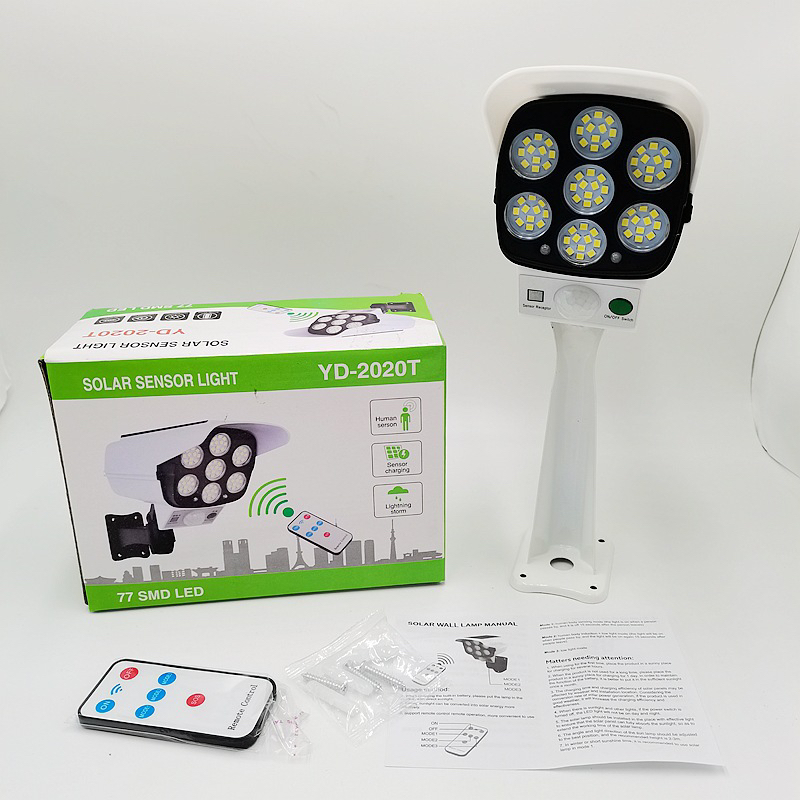 Three-Speed Solar Led Induction Wall Lamp Simulation Monitor Lamp Remote Control Integrated Monitor Lamp