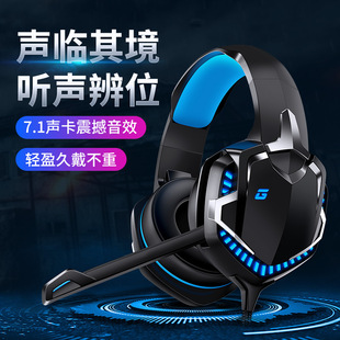 MC Maicai New Head-Mounted Computer Earphone Drive-by-Wire Desktop E-Sports USB Wired Headset with Microphone