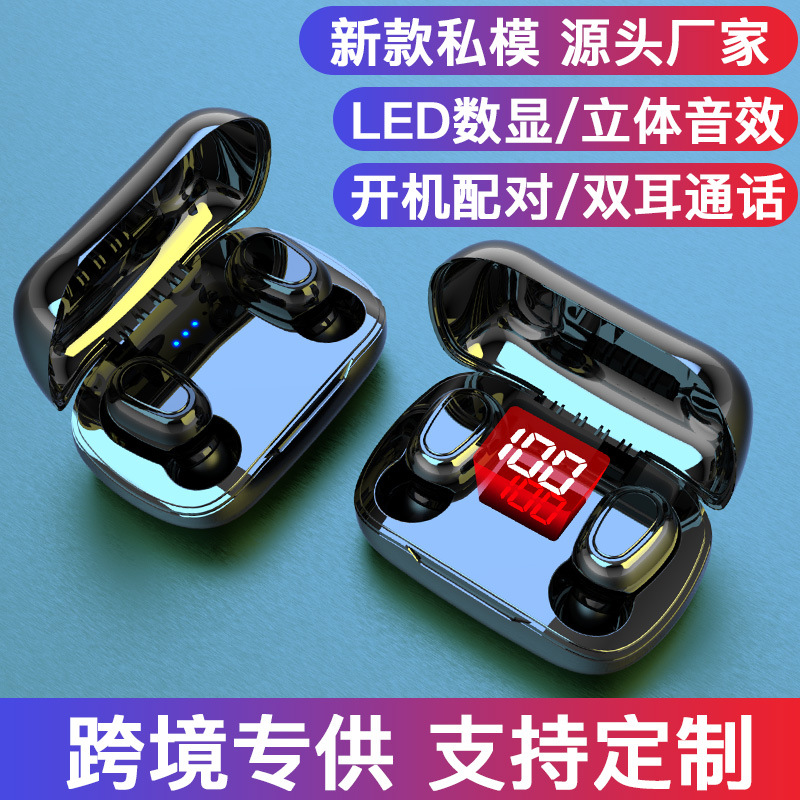 Cross-Border New TWS Bluetooth Headset 5.0 Stereo Dual Handle Call Earphone Wireless Headset Manufacturer New Style