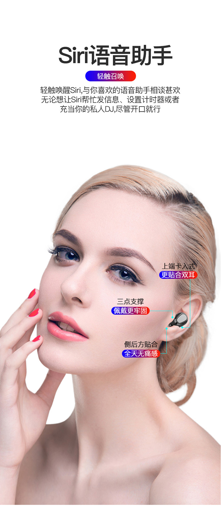 Cross-Border New TWS Bluetooth Headset 5.0 Stereo Dual Handle Call Earphone Wireless Headset Manufacturer New Style