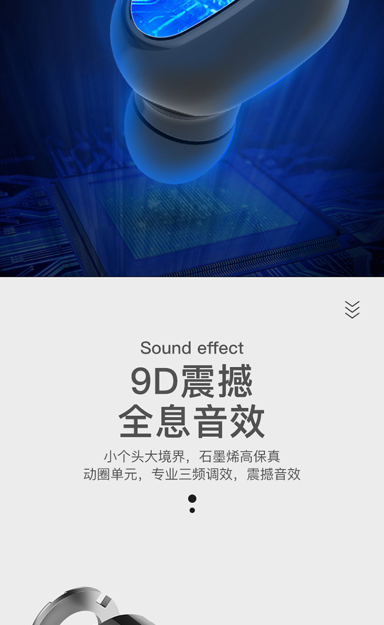 Cross-Border New TWS Bluetooth Headset 5.0 Stereo Dual Handle Call Earphone Wireless Headset Manufacturer New Style