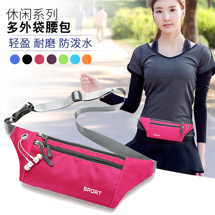 Unisex Running Pouch Cycling Pouch Earphone Sports Phone Waist Bag Female Waterproof Nylon Rhombus Chest Bag Backpack