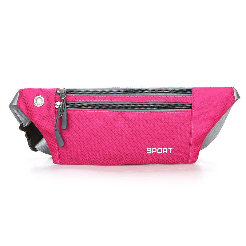 Unisex Running Pouch Cycling Pouch Earphone Sports Phone Waist Bag Female Waterproof Nylon Rhombus Chest Bag Backpack