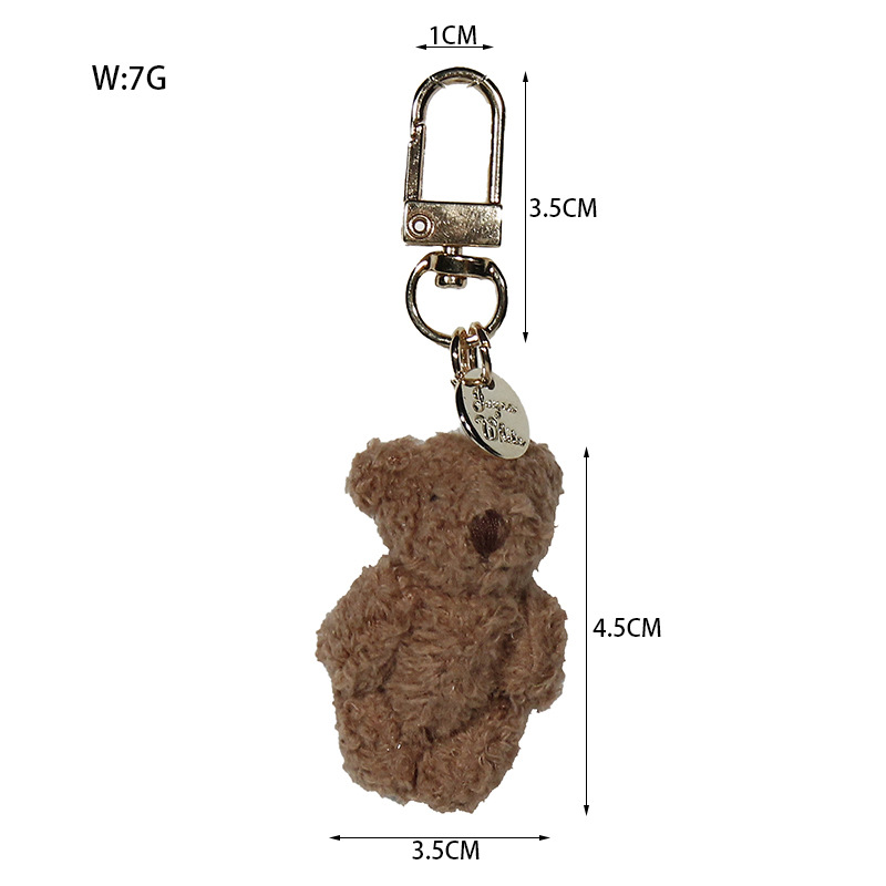Cute Cartoon Small Plush Cute Little Bear Earphone Sleeves Accessories Car Interior DIY Backpack Keychain Pendant