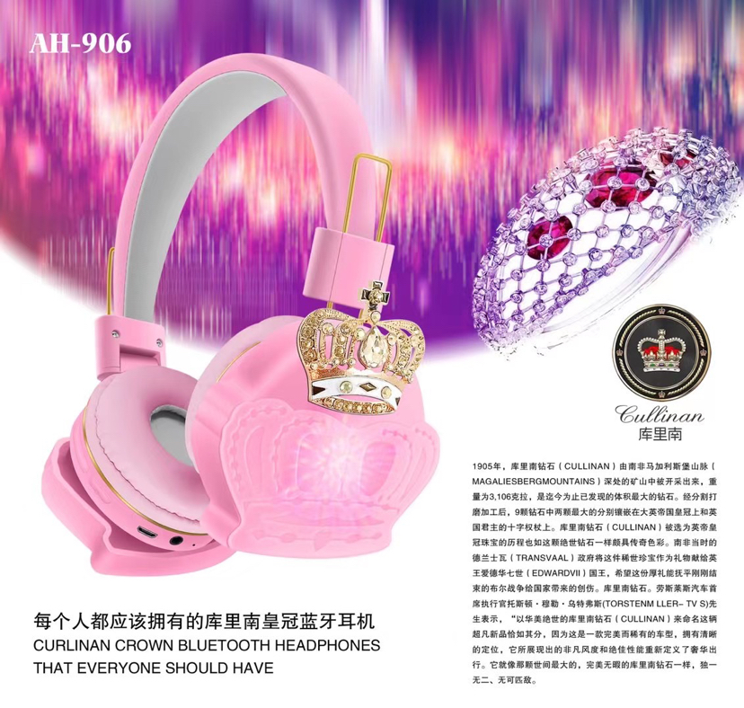 New Headset Glowing Bluetooth Headset Ah-906 Flash Silicone Crown Wireless Stereo Earphone New Headset Glowing Bluetooth Headset Ah-906 Flash Silicone Crown Wireless Stereo Earphone