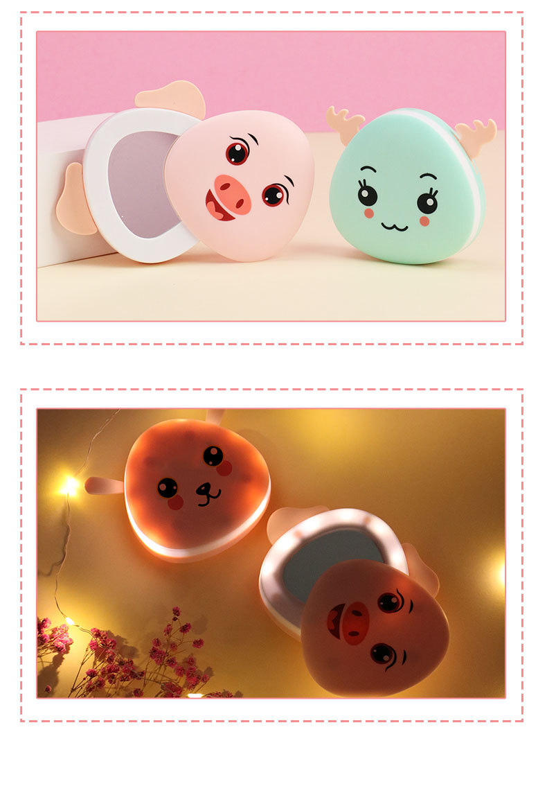 USB Charging Multifunctional Mini Hand Warmer Makeup Mirror Electric Heater Winter Gift Cartoon Self-Heating Heating Pad