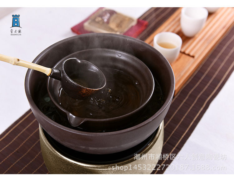 Cooker Tea Warmer Electric Ceramic Cooktop Warm Tea Bowl Ceramic Tea Utensil Boiled Tea Bowl Dry Bubble Bowl Tea Spoon