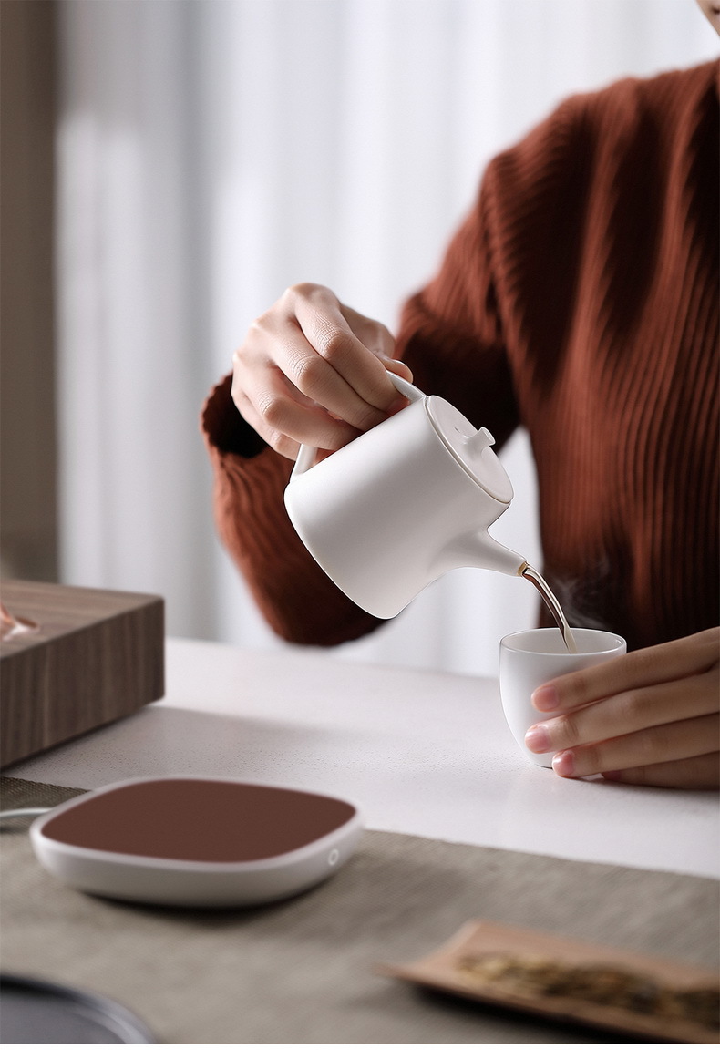 New Realms White Thermal Insulation Base Cup Heater Electric Heating Coaster Warm Milk Cup Warmer Thermostat