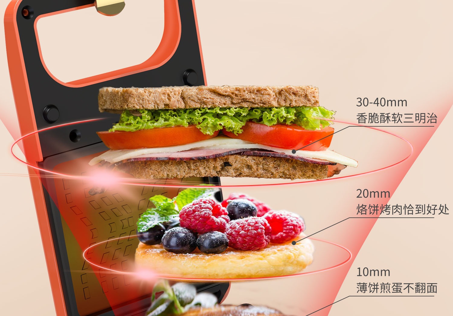 Sandwich breakfast machine waffle machine net red light food machine bread maker factory low price foreign trade OEM