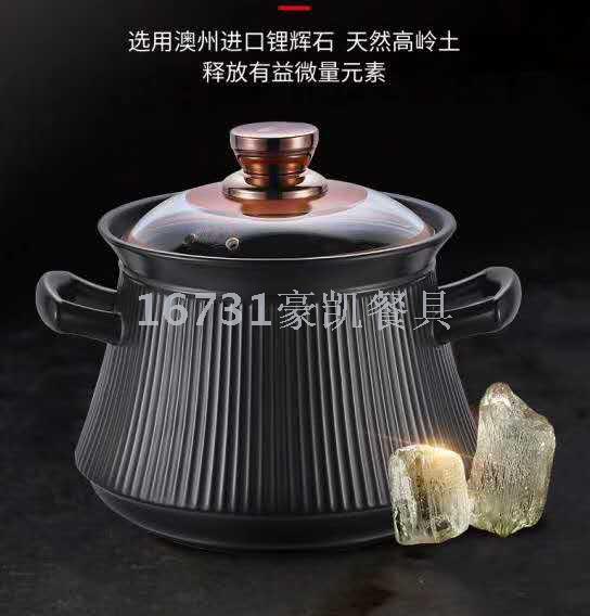 Ceramic Casserole Health Pot Open Fire and High Temperature Resistance Health Pot Soup and Porridge