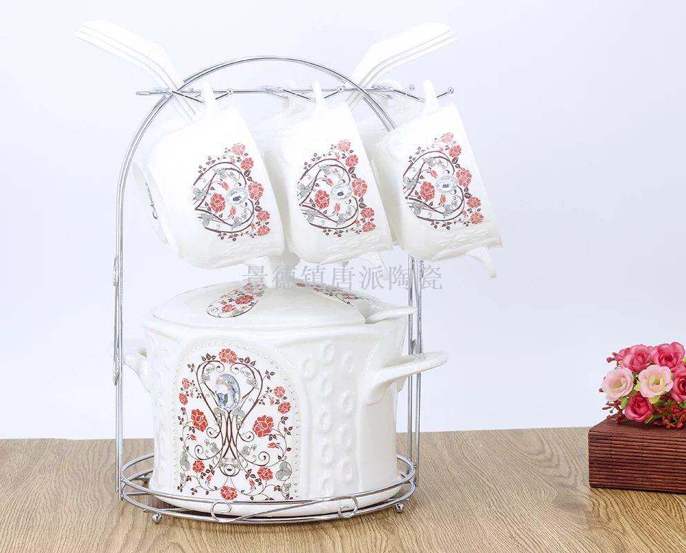Jingdezhen ceramic soup pot soup bowl soup spoon set rice noodle pot heat-resistant king kong pot health pot Jingdezhen ceramic soup pot soup bowl soup spoon set rice noodle pot heat-resistant king kong pot health pot