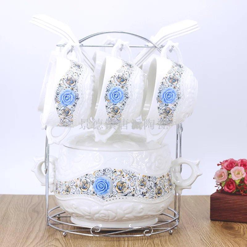 Jingdezhen ceramic soup pot soup bowl soup spoon set rice noodle  heat-resistant king kong pot health pot