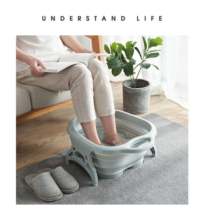 Multifunctional Household Folding Foot Bath Barrel Portable Roller Massage Foot Tub Plastic Adult Feet-Washing Basin Multifunctional Household Folding Foot Bath Barrel Portable Roller Massage Foot Tub Plastic Adult Feet-Washing Basin