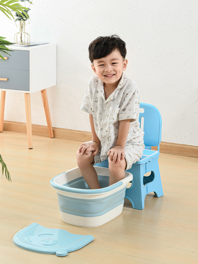 Foldable Children Foot Bath Barrel Plastic Foot Tub Creative Massage Foot Barrel Portable Home Feet-Washing Basin