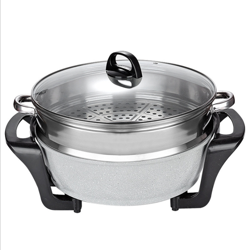 Health Cooker Korean MultiFunctional Electric Food Warmer Electric Chafing Dish Household NonStick Electric Frying Pan