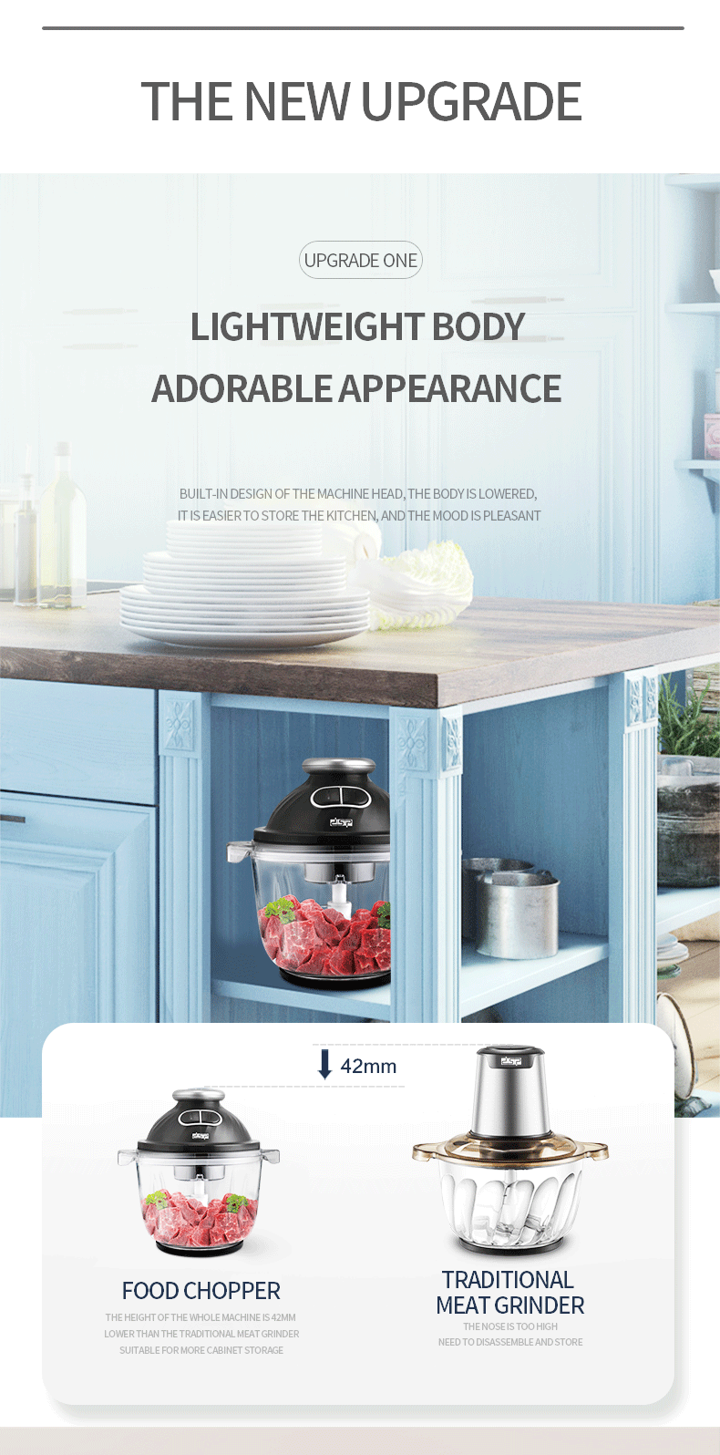 DSP DSP Meat Grinder Household 2.5L Electric Glass Meat Grinder for Mincing and Mincing Vegetables Babycook DSP DSP Meat Grinder Household 2.5L Electric Glass Meat Grinder for Mincing and Mincing Vegetables Babycook