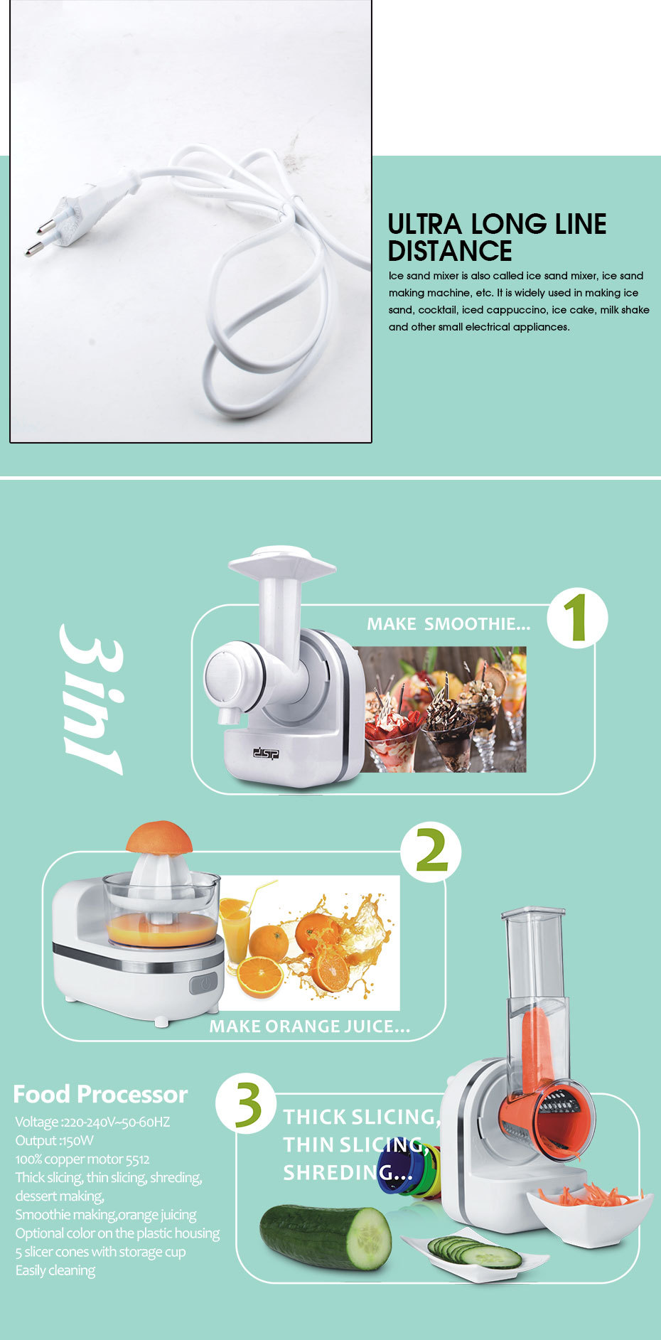 DSP DSP Three-in-One Mini Household Small Blender Juice Extractor Fruit and Vegetable Slicer Electric Juicer DSP DSP Three-in-One Mini Household Small Blender Juice Extractor Fruit and Vegetable Slicer Electric Juicer