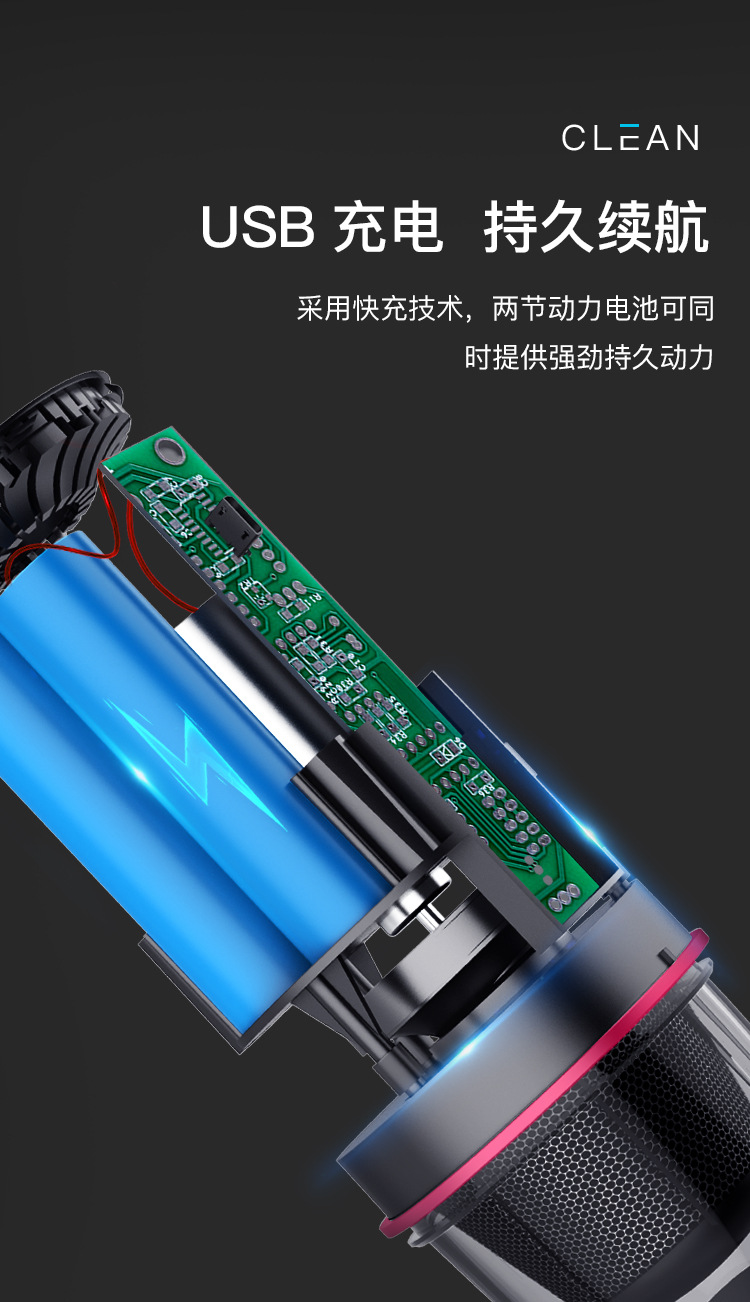 Cross-Border Car Cleaner Portable Car Wireless Vacuum Cleaner Handheld Mini Wireless Charging Vacuum Cleaner