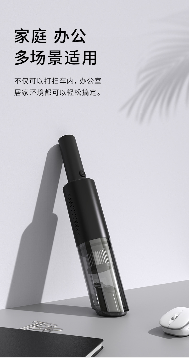 Car High Power Wet/Dry Vacuum Cleaner Car Cleaner Wireless Vacuum Cleaner with Light Dual Use in Car and Home