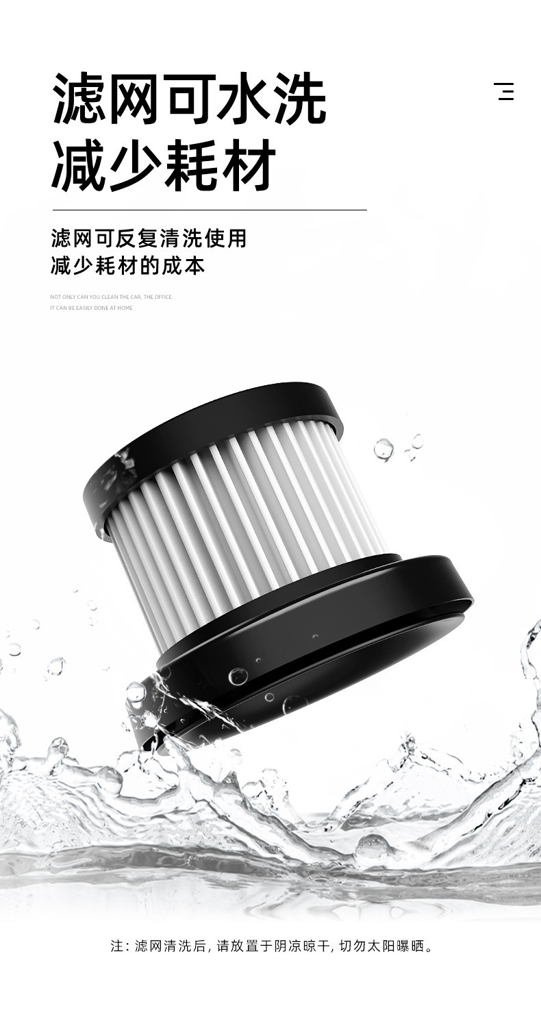 Car High Power Wet/Dry Vacuum Cleaner Car Cleaner Wireless Vacuum Cleaner with Light Dual Use in Car and Home