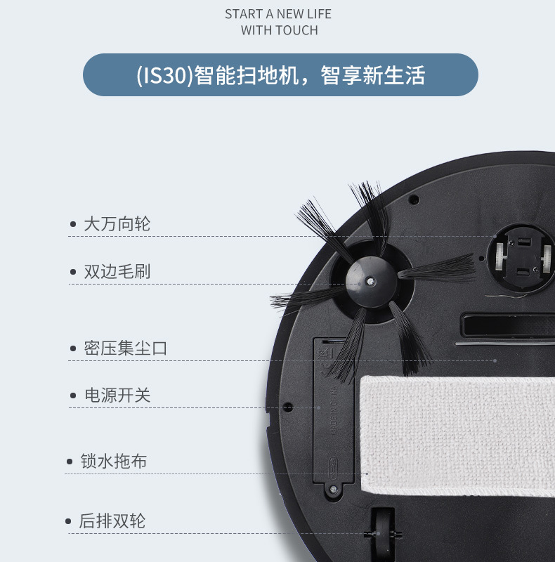 Intelligent ThreeinOne Cleaning Machine Household Rechargeable Vacuum Cleaner Small Gift Home Appliance Customization