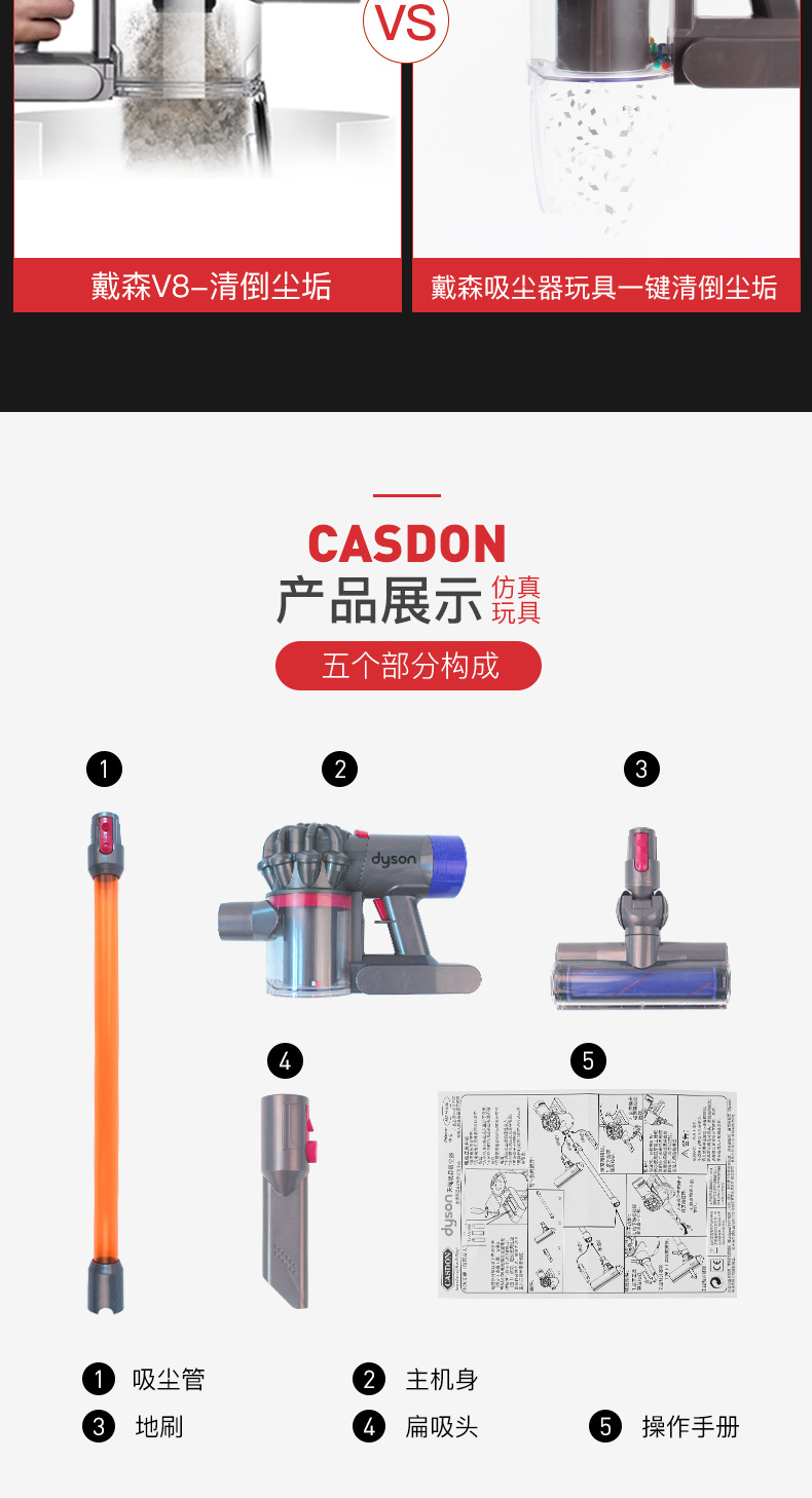 The spot! Casdon Dyson, a Children 's vacuum cleaner toy electric cordless handheld Children over house V8 import