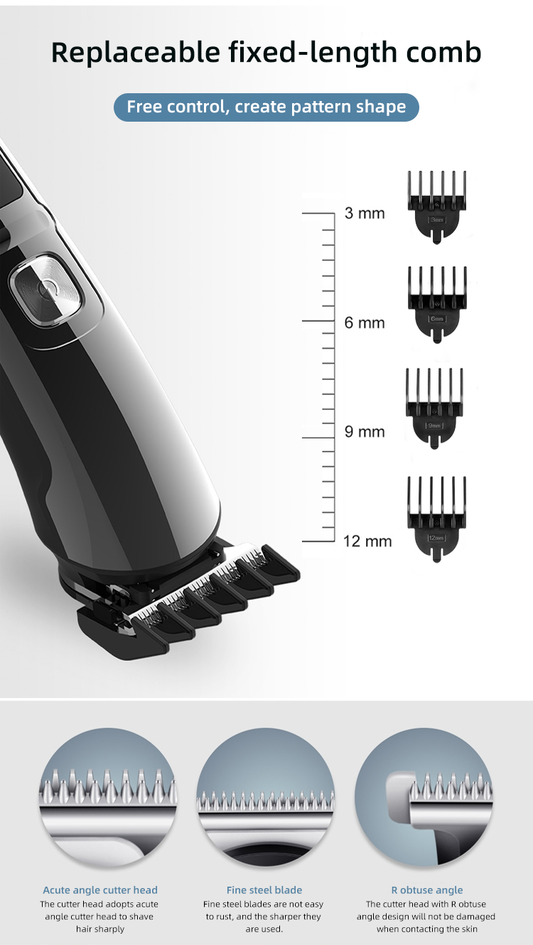 Komex multifunction 6 in 1 grooming kit IPX6 hair trimmer USB rechargeable electric hair clipper Komex multifunction 6 in 1 grooming kit IPX6 hair trimmer USB rechargeable electric hair clipper