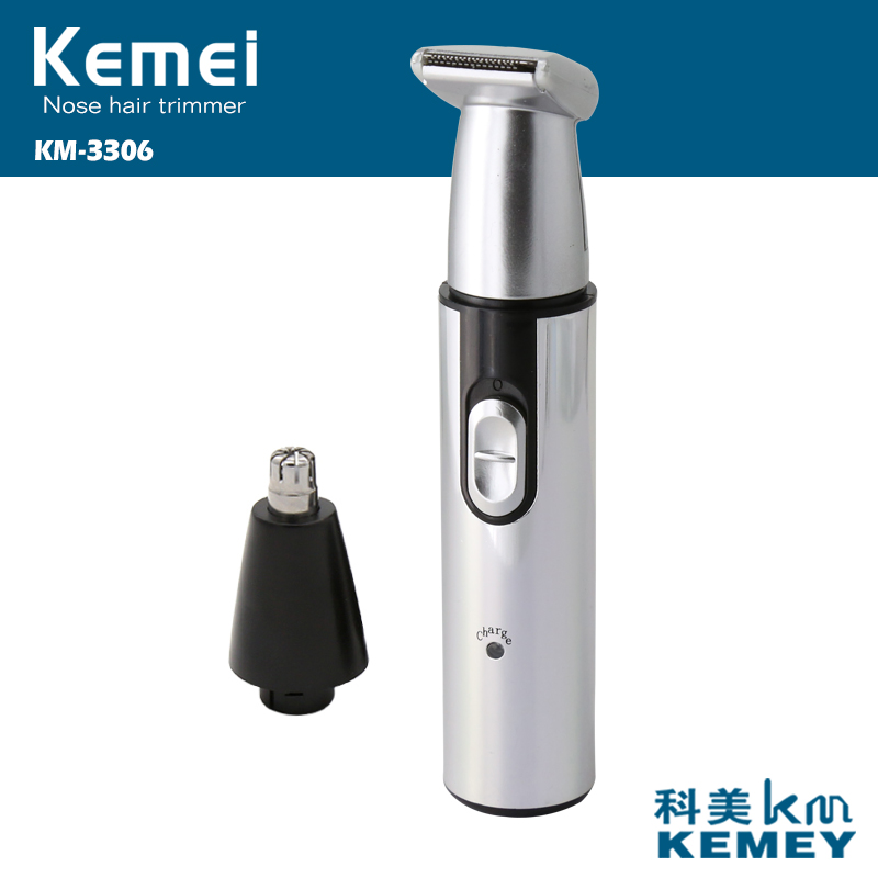 KM-3306 electric nose hair wholesale 2-in-1 rechargeable nose hair trimmer box packaging