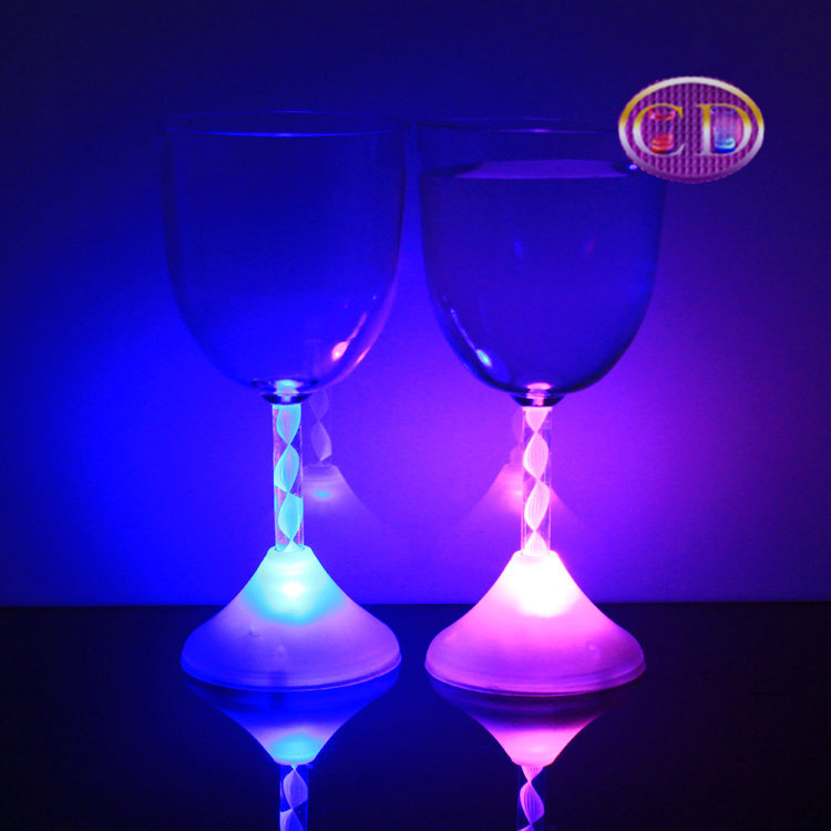 Luminous Cup  Cocktail Red Wine Light-Emitting Glass PS Goblet Luminous Cup Flash Cup High Leg