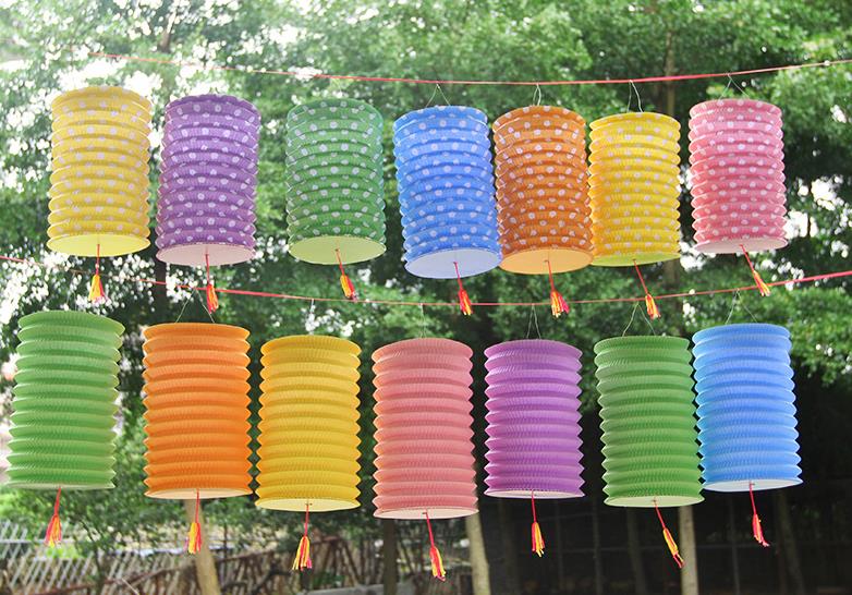 Mid-Autumn Organ wave point paper lantern manufacturers wholesale hanging decorations children DIY telescopic folding Mid-Autumn Organ wave point paper lantern manufacturers wholesale hanging decorations children DIY telescopic folding