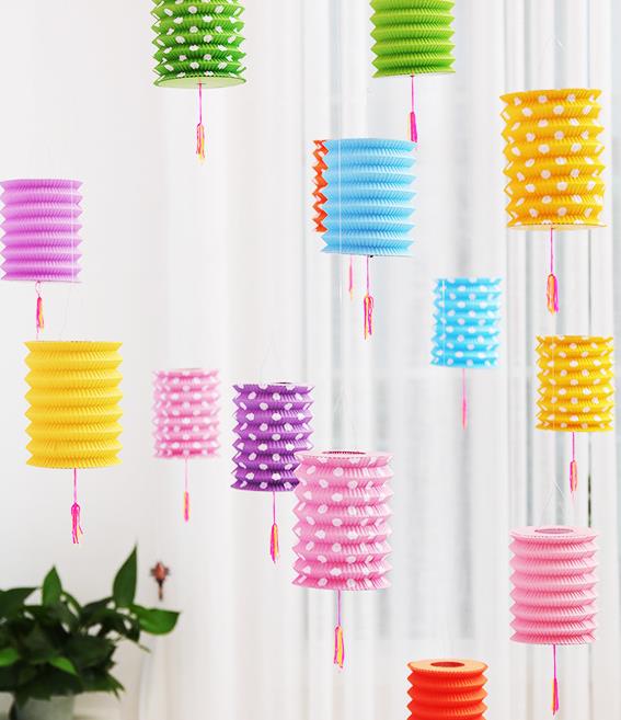 Mid-Autumn Organ wave point paper lantern manufacturers wholesale hanging decorations children DIY telescopic folding Mid-Autumn Organ wave point paper lantern manufacturers wholesale hanging decorations children DIY telescopic folding