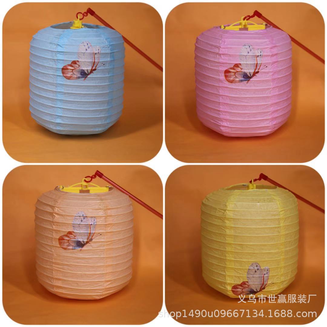 Mid-Autumn festival children handmade Chinese traditional hanfu creative hand-held props projection hollow paper lantern