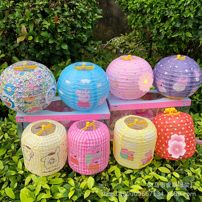 Mid-Autumn festival children handmade Chinese traditional hanfu creative hand-held props projection hollow paper lantern