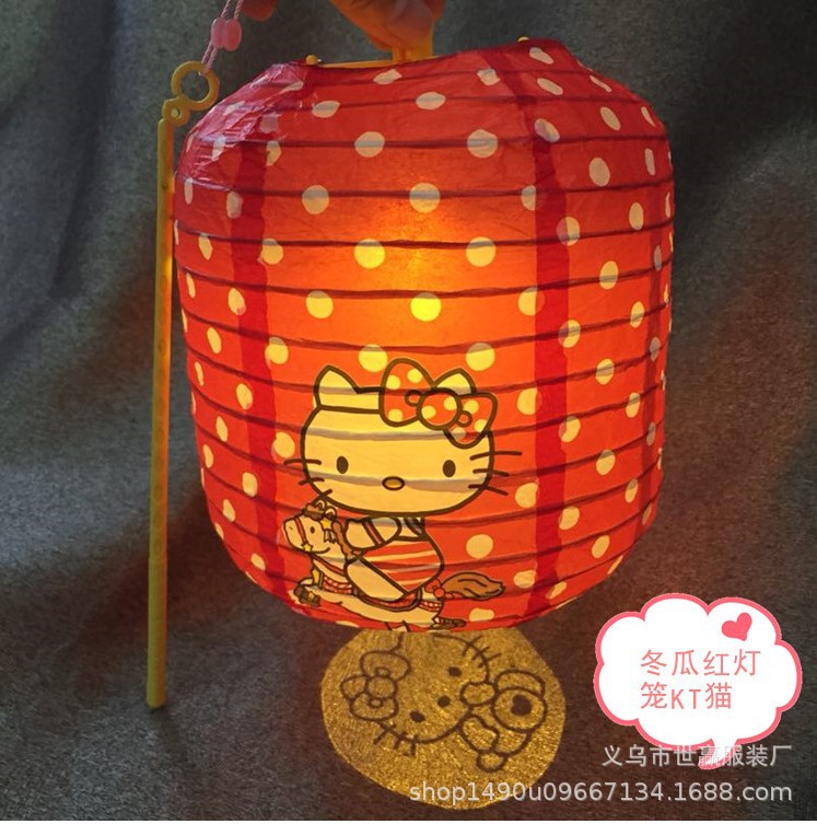 Mid-Autumn festival children handmade Chinese traditional hanfu creative hand-held props projection hollow paper lantern