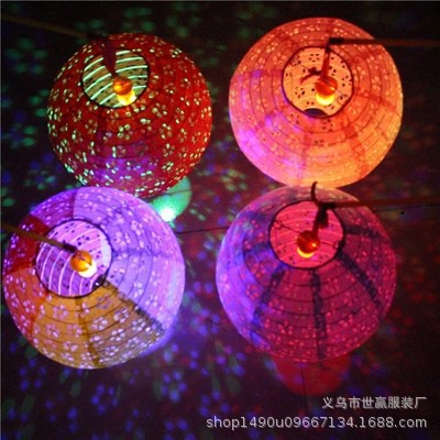 Mid-Autumn festival children handmade Chinese traditional hanfu creative hand-held props projection hollow paper lantern