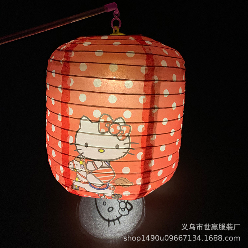 Mid-Autumn festival children handmade Chinese traditional hanfu creative hand-held props projection hollow paper lantern