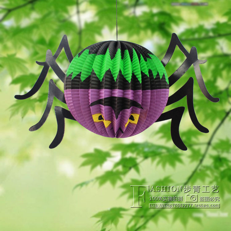 The Halloween paper pendant spider bat ghost lantern costume pendant COS party props scene layout
