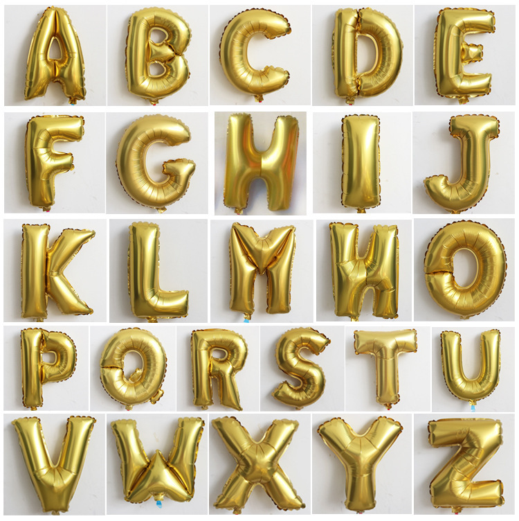 Wedding party valentine's day gold and silver letters aluminum film birthday balloon wholesale Wedding party valentine's day gold and silver letters aluminum film birthday balloon wholesale