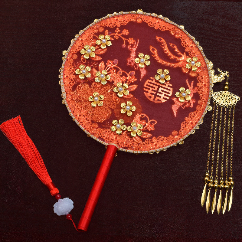 Wedding Fan Tie Chinese Xiuhe Clothing Fan Chinese Style Han Chinese Clothing Bridal Bouquet Decorative Fan Wedding Fan Tie Chinese Xiuhe Clothing Fan Chinese Style Han Chinese Clothing Bridal Bouquet Decorative Fan