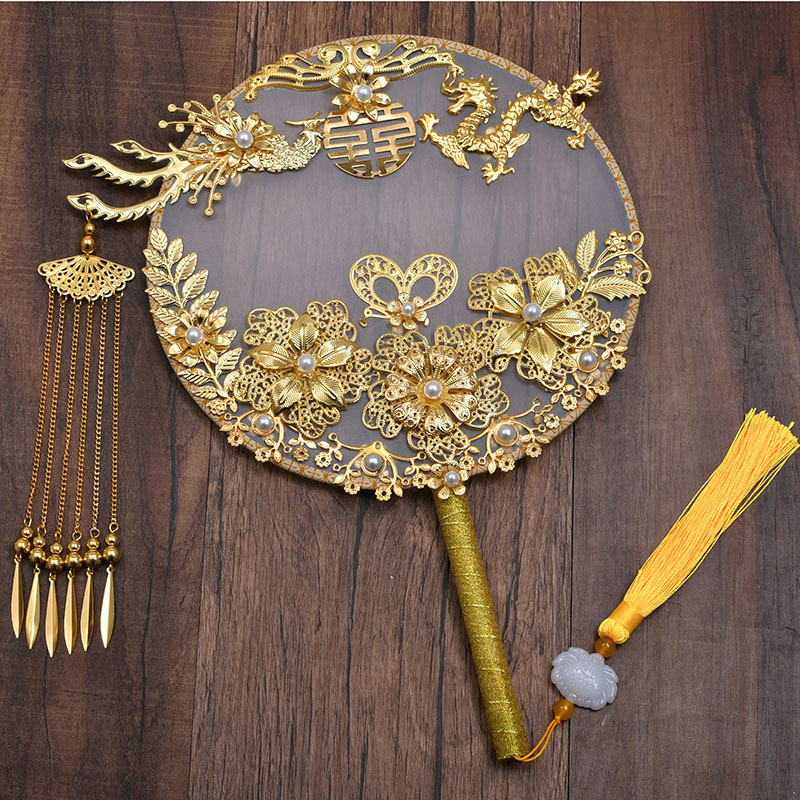 Wedding Fan Tie Chinese Xiuhe Clothing Fan Chinese Style Han Chinese Clothing Bridal Bouquet Decorative Fan Wedding Fan Tie Chinese Xiuhe Clothing Fan Chinese Style Han Chinese Clothing Bridal Bouquet Decorative Fan