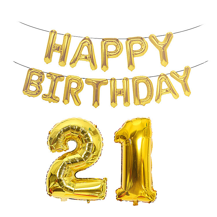 Happy Birthday Birthday Decorative Aluminum Foil Balloon 40-Inch Rose Gold Big Number Aluminum Foil Balloon Set