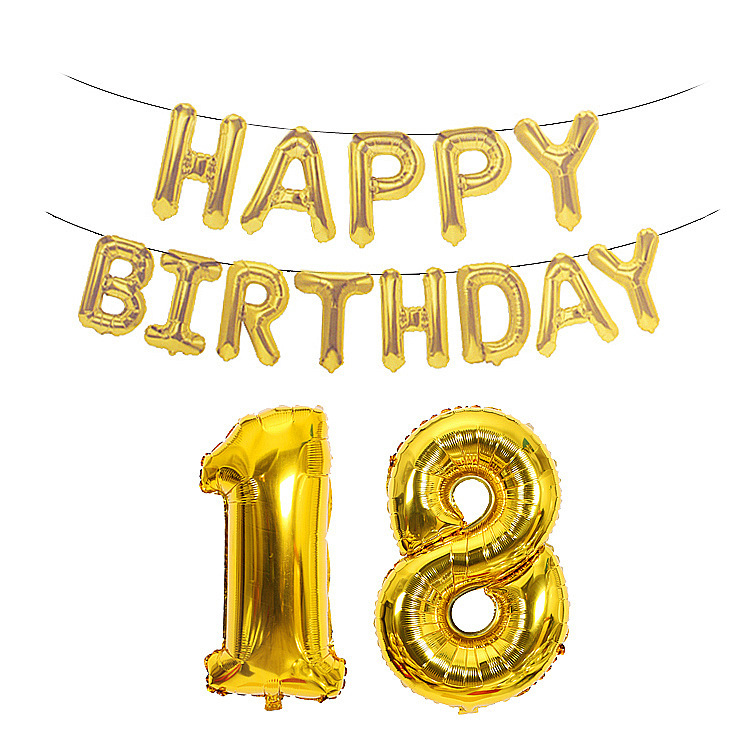 Happy Birthday Birthday Decorative Aluminum Foil Balloon 40-Inch Rose Gold Big Number Aluminum Foil Balloon Set