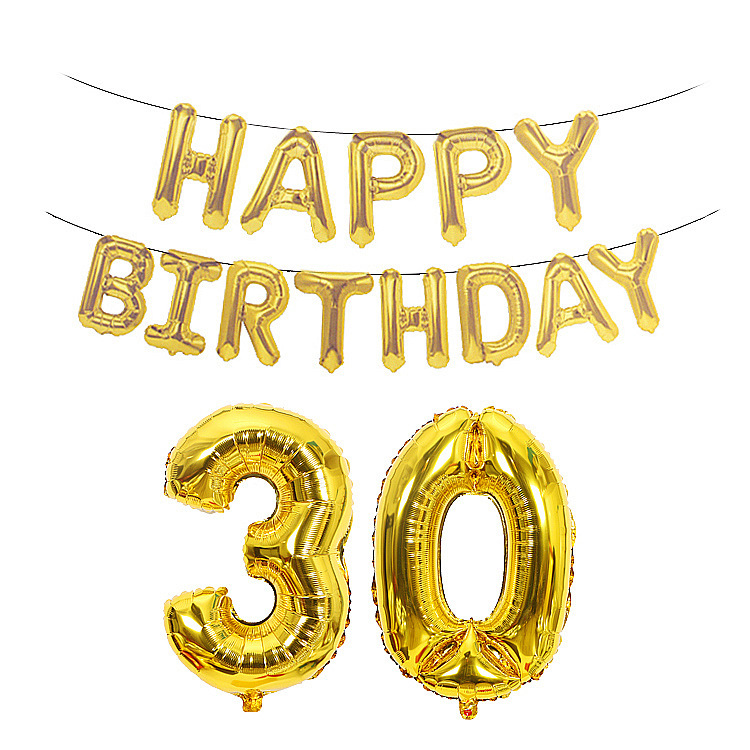 Happy Birthday Birthday Decorative Aluminum Foil Balloon 40-Inch Rose Gold Big Number Aluminum Foil Balloon Set